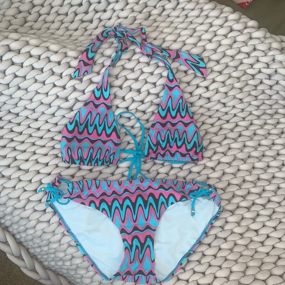 Pink and Blue Bikini